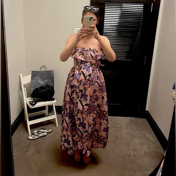 KIKA VARGAS EXCLUSIVE SYLVIA DRESS BLUSH IRIS NYLON - Picture 4 of 4